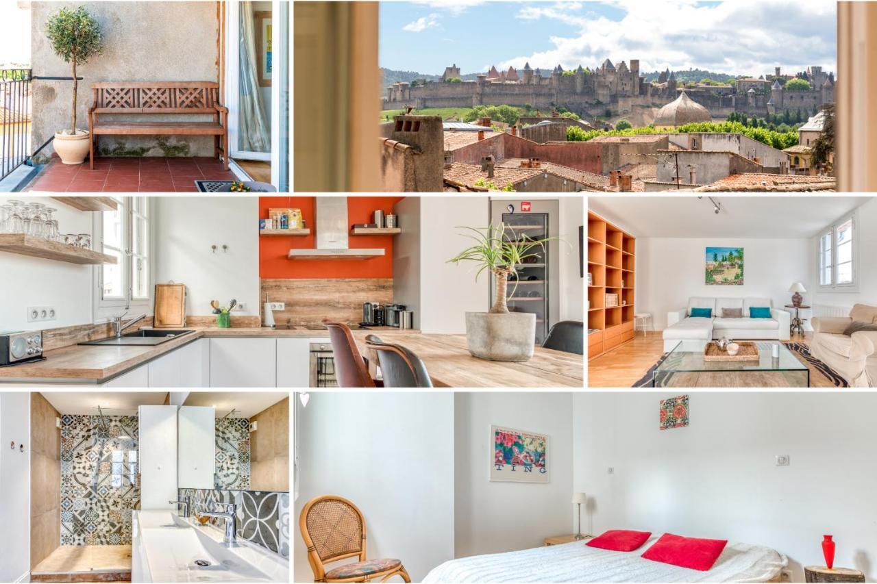 Les Clés de Laure - Wine Loft, Terrasse et Vue extraordinaire sur la cité médiévale Carcassonne Esterno foto