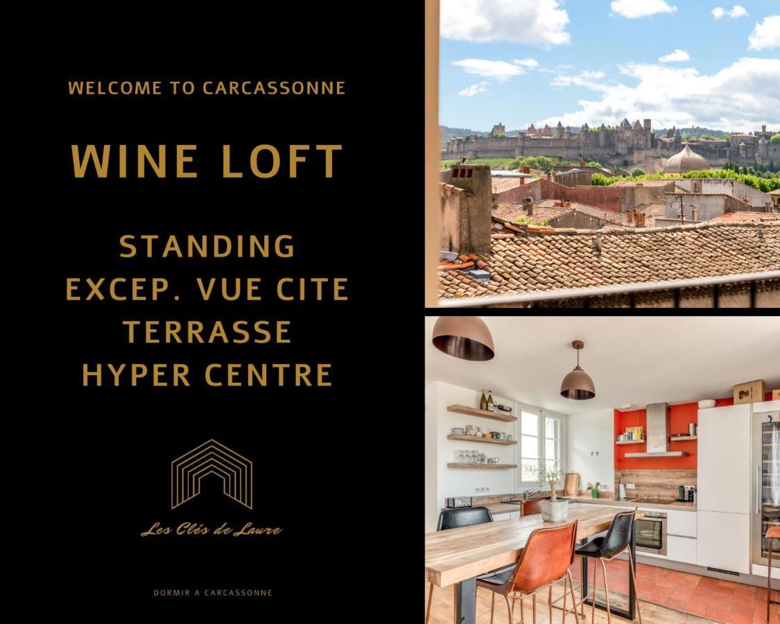 Les Clés de Laure - Wine Loft, Terrasse et Vue extraordinaire sur la cité médiévale Carcassonne Esterno foto